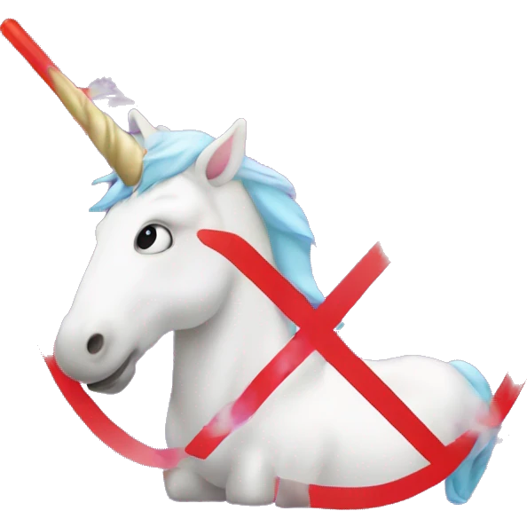 Unicorn with prohibited sign over it  emoji
