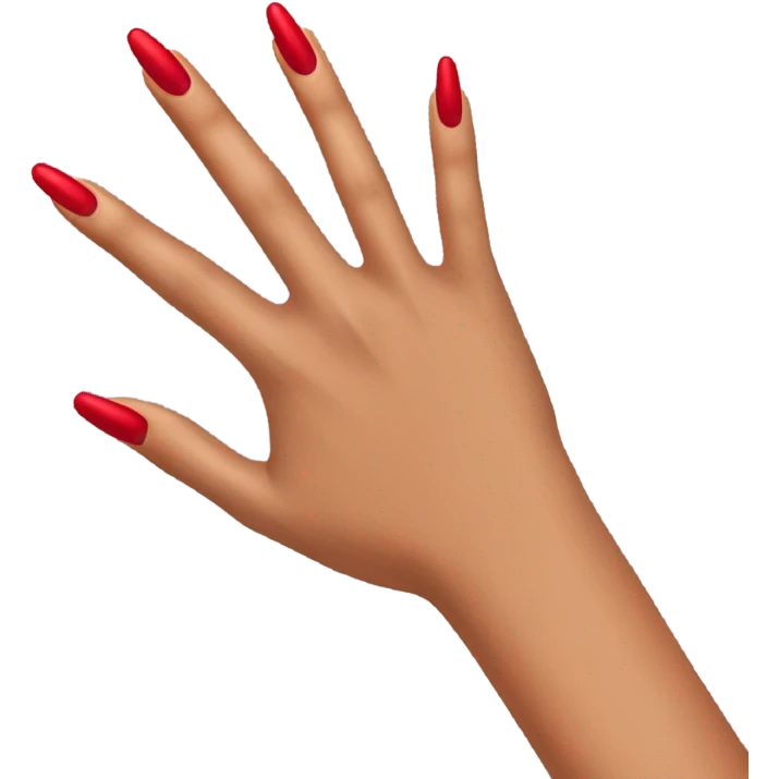 Long red  nails on medium skin ton emoji