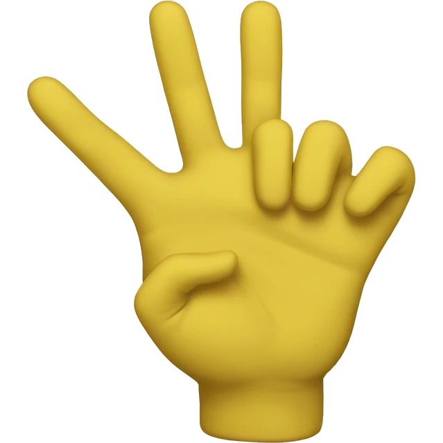 yellow hand sign three emoji