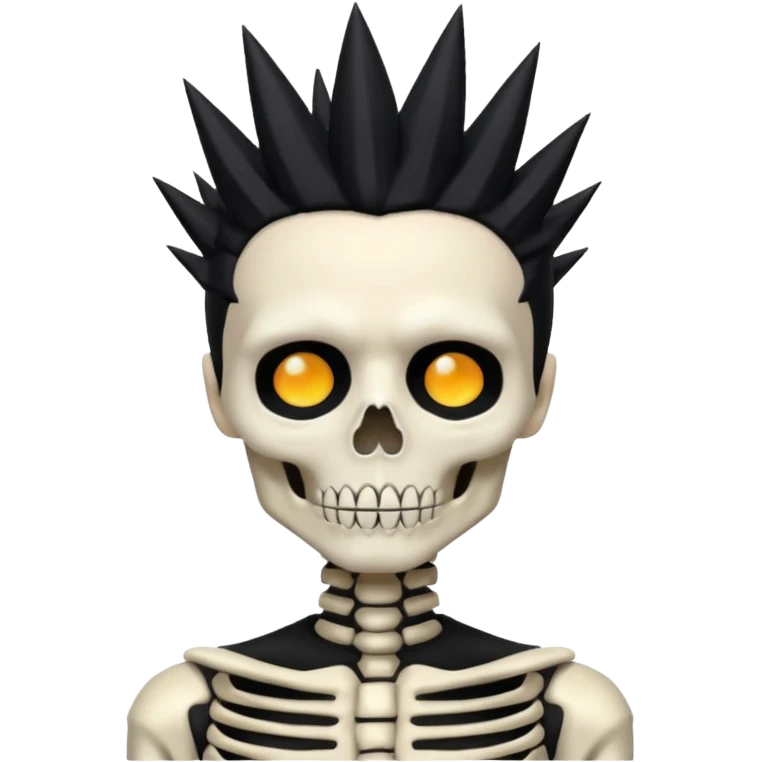 spiky hair guy with skeleton makeup emoji