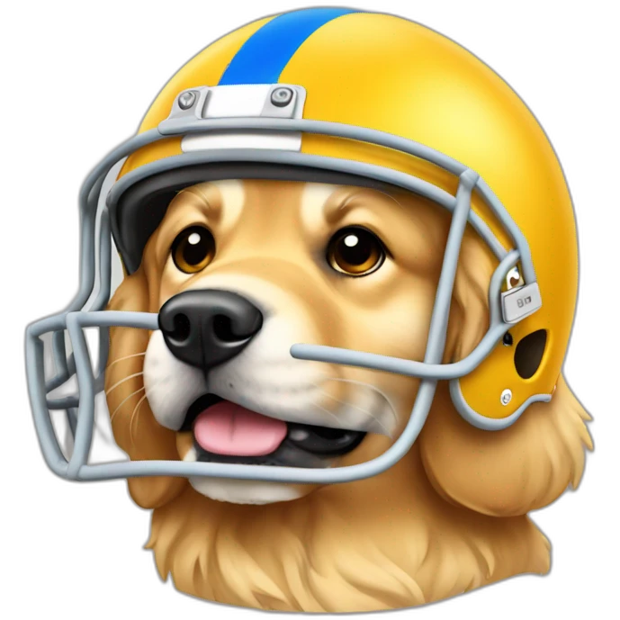 golden retriever with football helmet on emoji