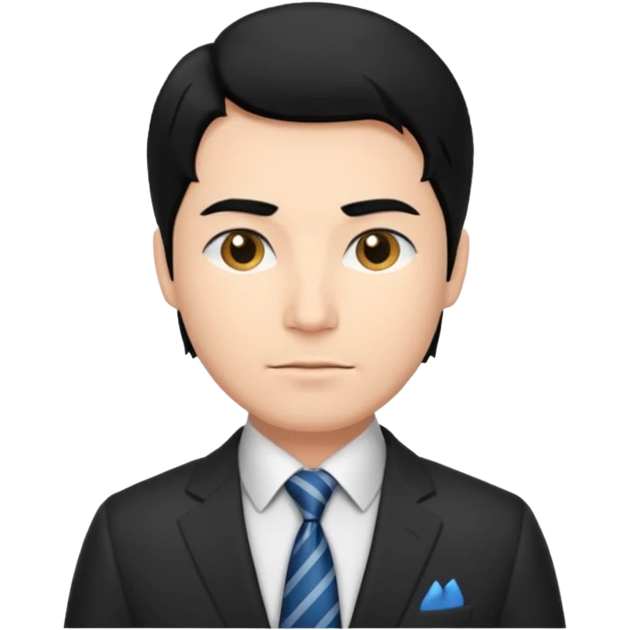 consulting man with black hair emoji