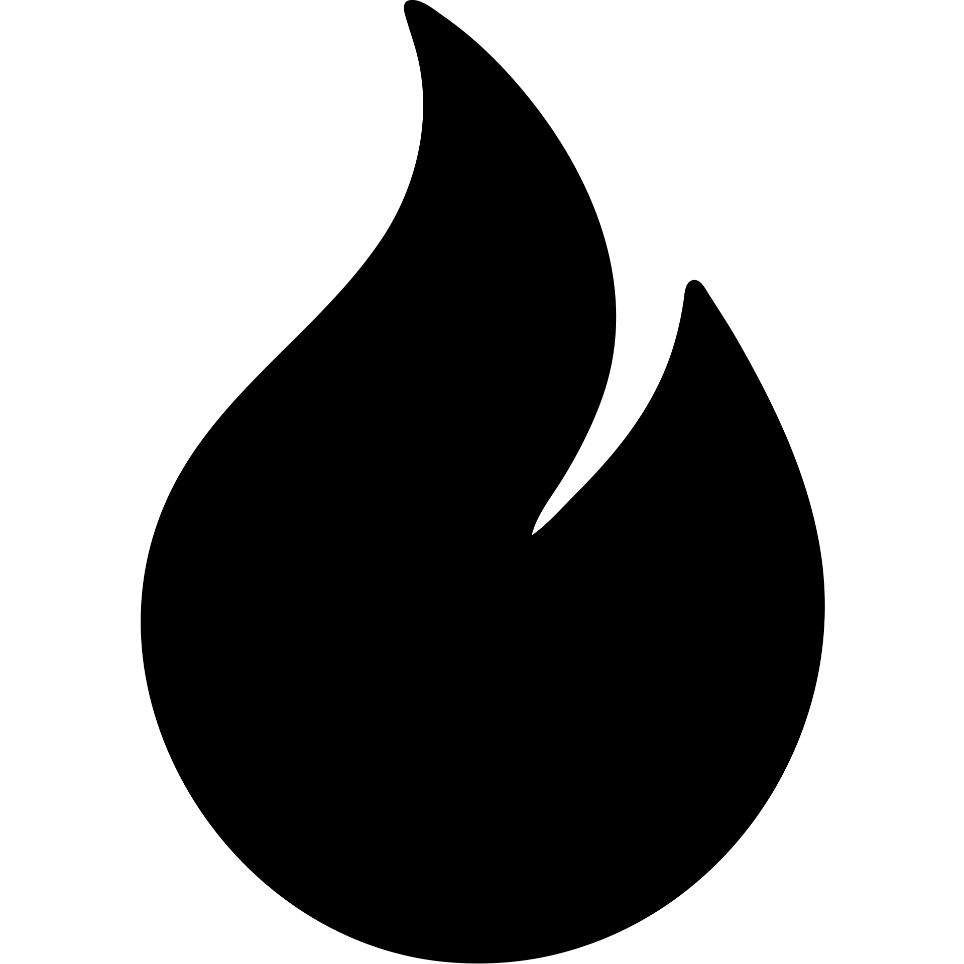 abstract geometric flame shape with solid black fill, no color emoji