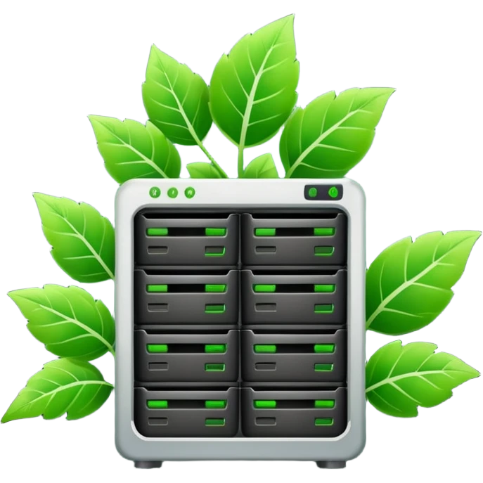 web hosting grow plan, server with green leaves emoji