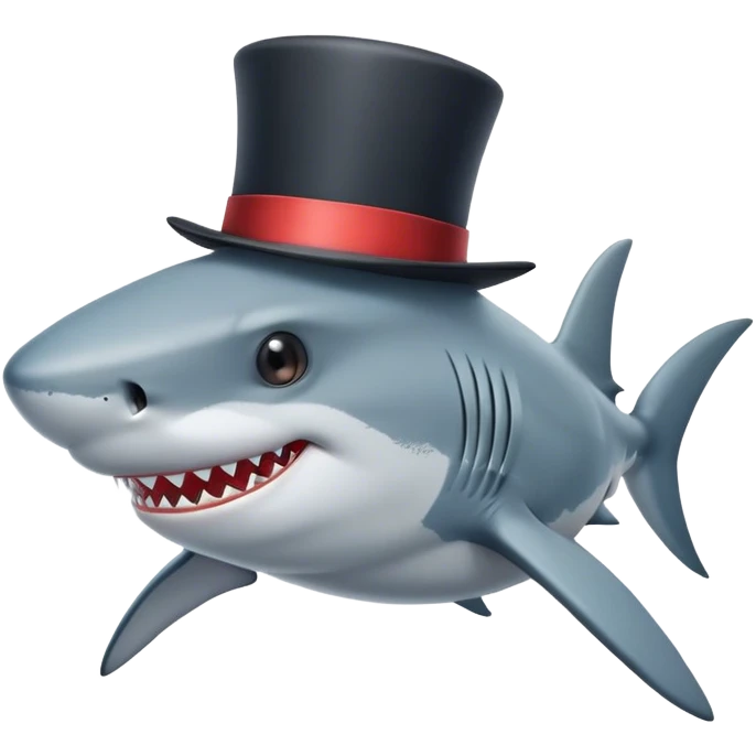 shark with tophat emoji