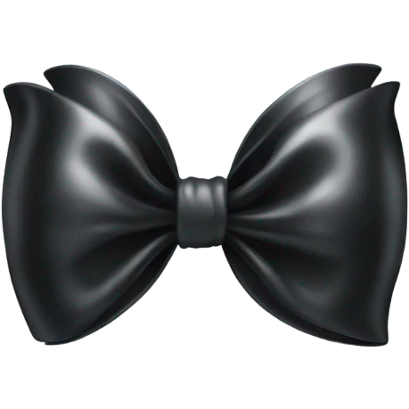 black bow with a silver heart bow in the center emoji