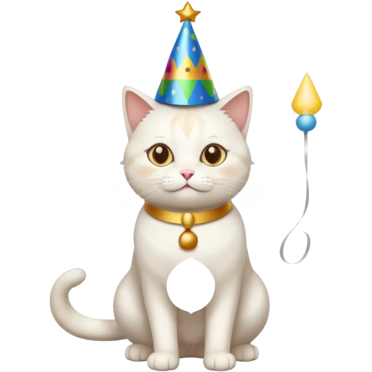 a full-body white cat new year  emoji