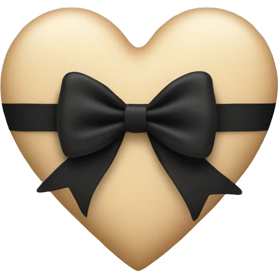 beige heart with black bow emoji