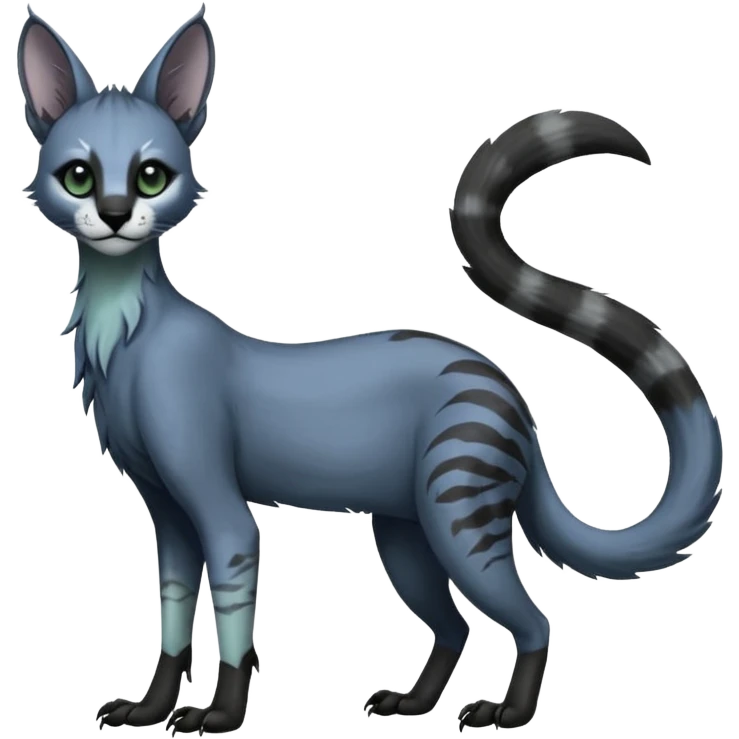 dark long-snouted evil foggy gloomy skeletal skully zombie-like swampy ghostly greyish dull spectral glorious divine exotic cute cool beautiful beautiful fantasy-caracal-civet-genet-sergal-vernid-Gryphon-Cacomistle-Trico-oncilla-animal-Fakémon-hybrid-fursona (full body) emoji