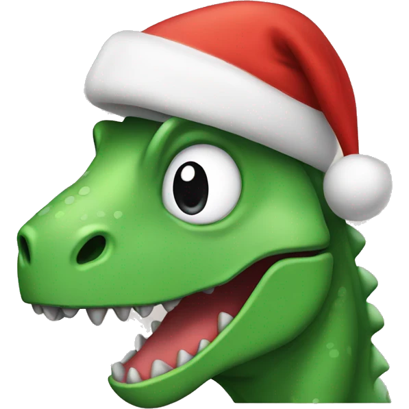 dinosaur in christmas hat emoji