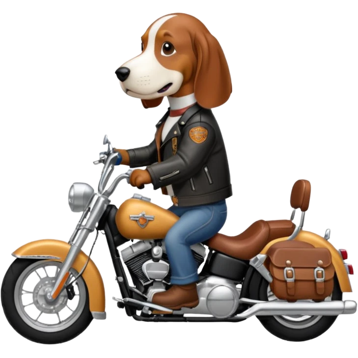 bassett hound on harley davidson emoji