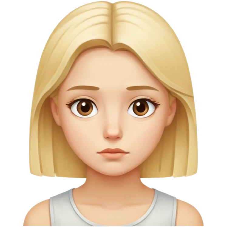 the blonde girl with a square is thoughtful emoji