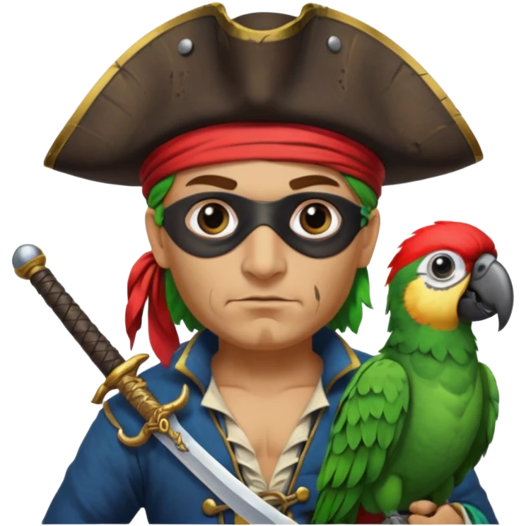 pirate and parrot emoji