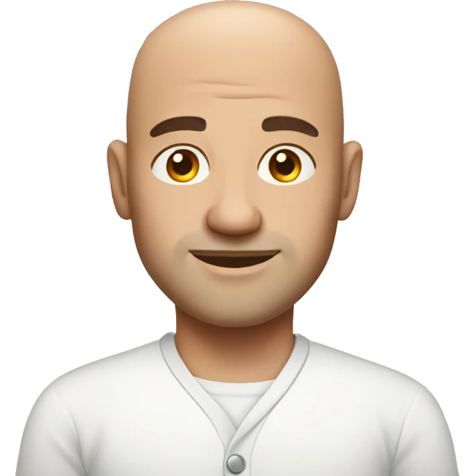 Semi bald man in white shirt emoji