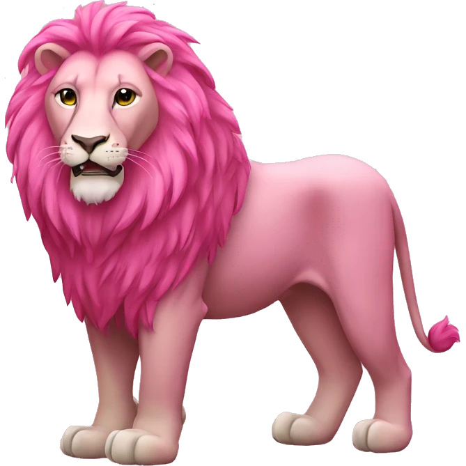 All pink lion emoji