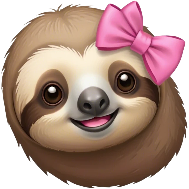 sloth with a pink bow emoji