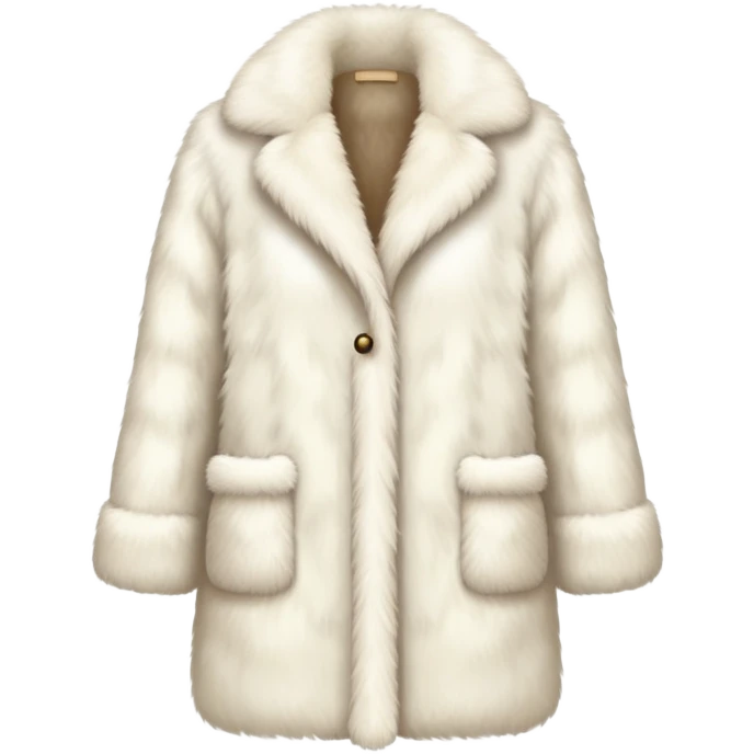 Realistic ivory faux fur coat emoji