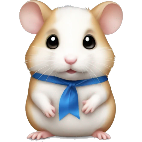 Hamster with blue ribbon emoji