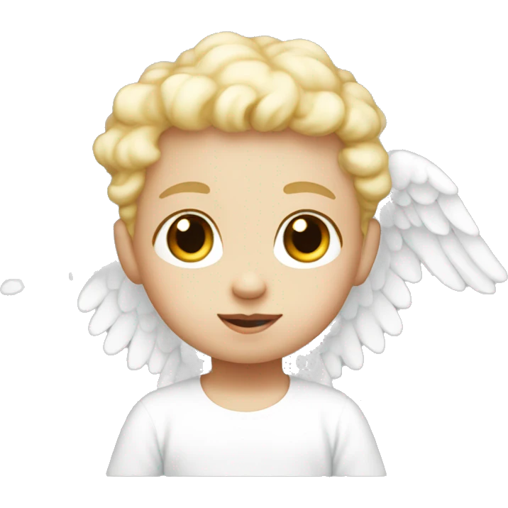 White Baby angel with cute eyes emoji