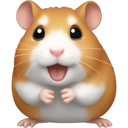 hamster showing 🤟 emoji