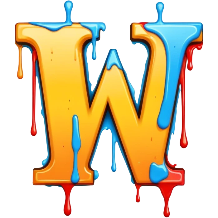 Graffiti the letter W with drippy paint  emoji