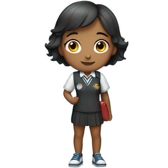 very short haired girl dark hair goes to school and goes swimming emoji