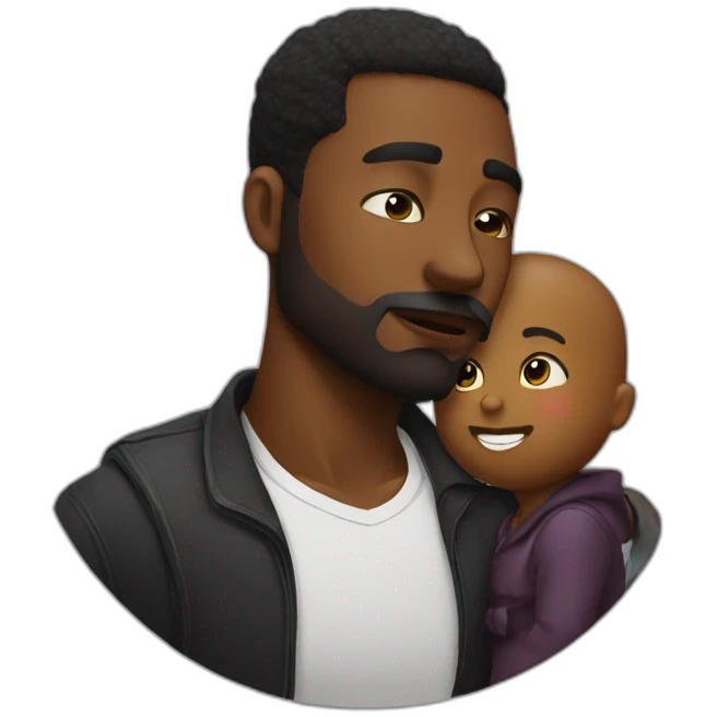 Black daddy kissing emoji