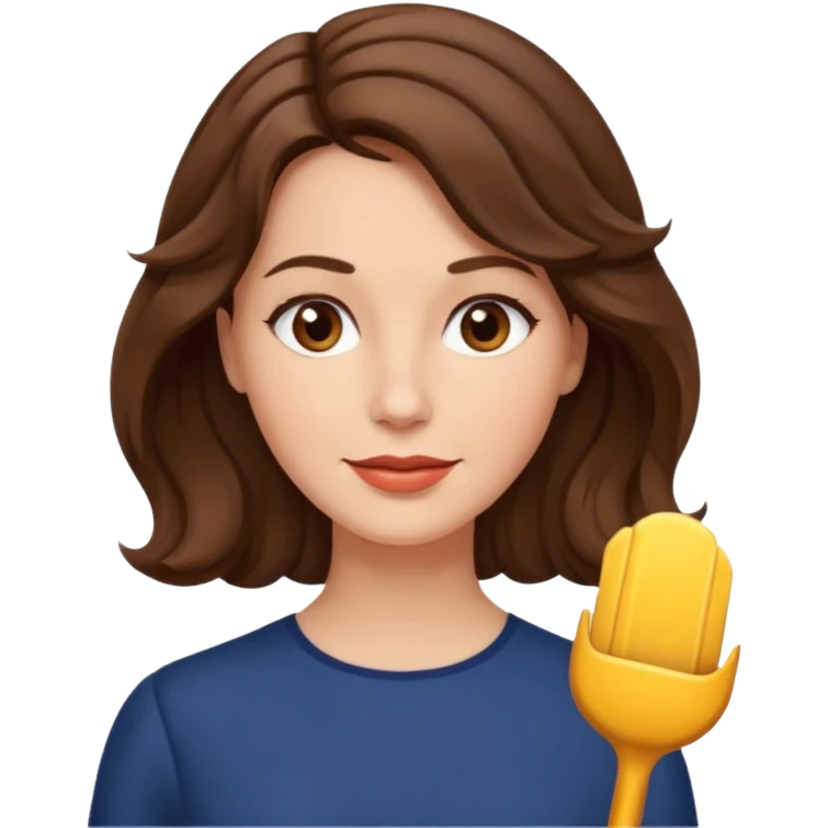 woman, 40s, chin-length wavy brown-ish hair emoji