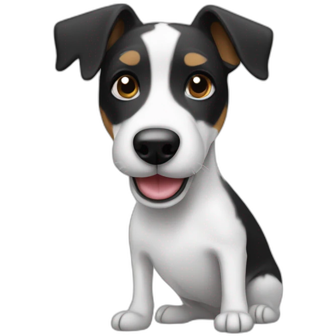 Head of Black and white jack rassel terrier emoji