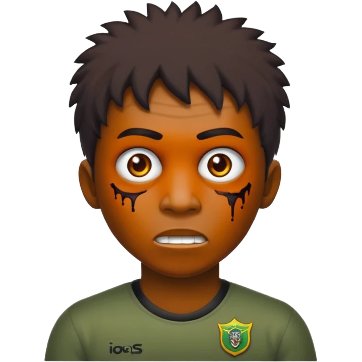 Faça um jovem zombie, com o cabelo de índio com a franja reta emoji