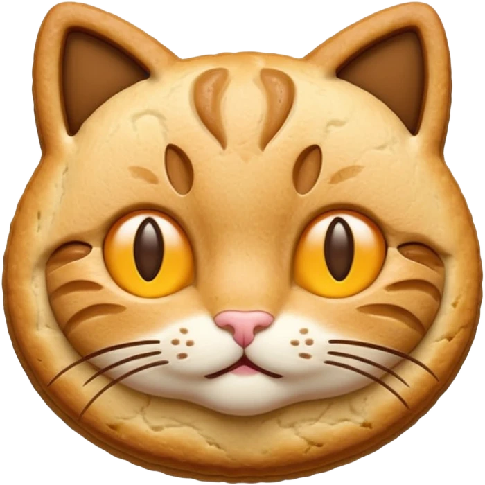 cute and simple cat-shaped cookie emoji