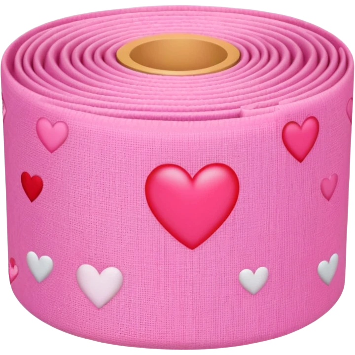 pink roll of fabric with heart pattern, smart fabric, high-tech textile emoji
