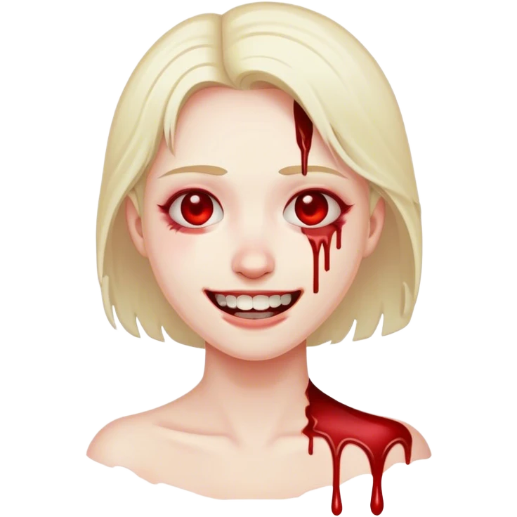 Bleeding smile emoji
