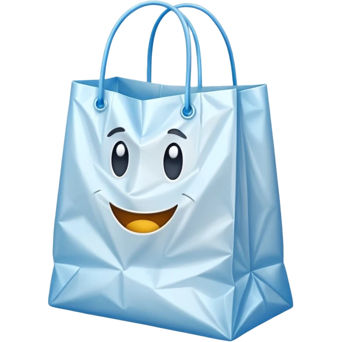 a plastic polythene shopping bag in a simple vector style emoji