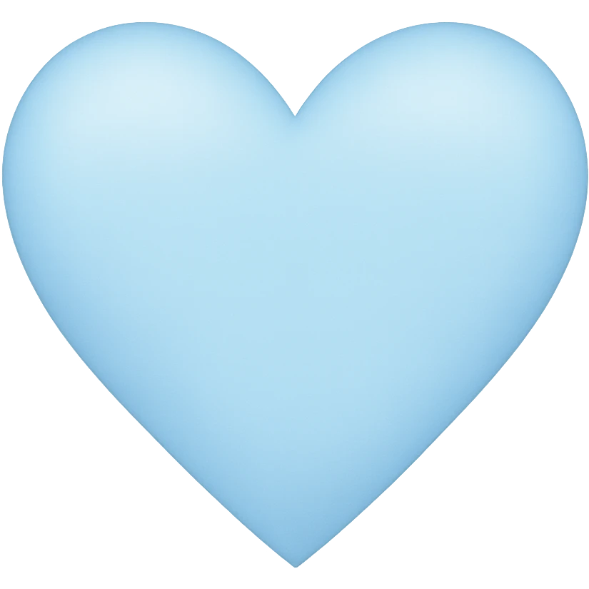 heart with a soft sky blue gradient, digital illustration, no background emoji