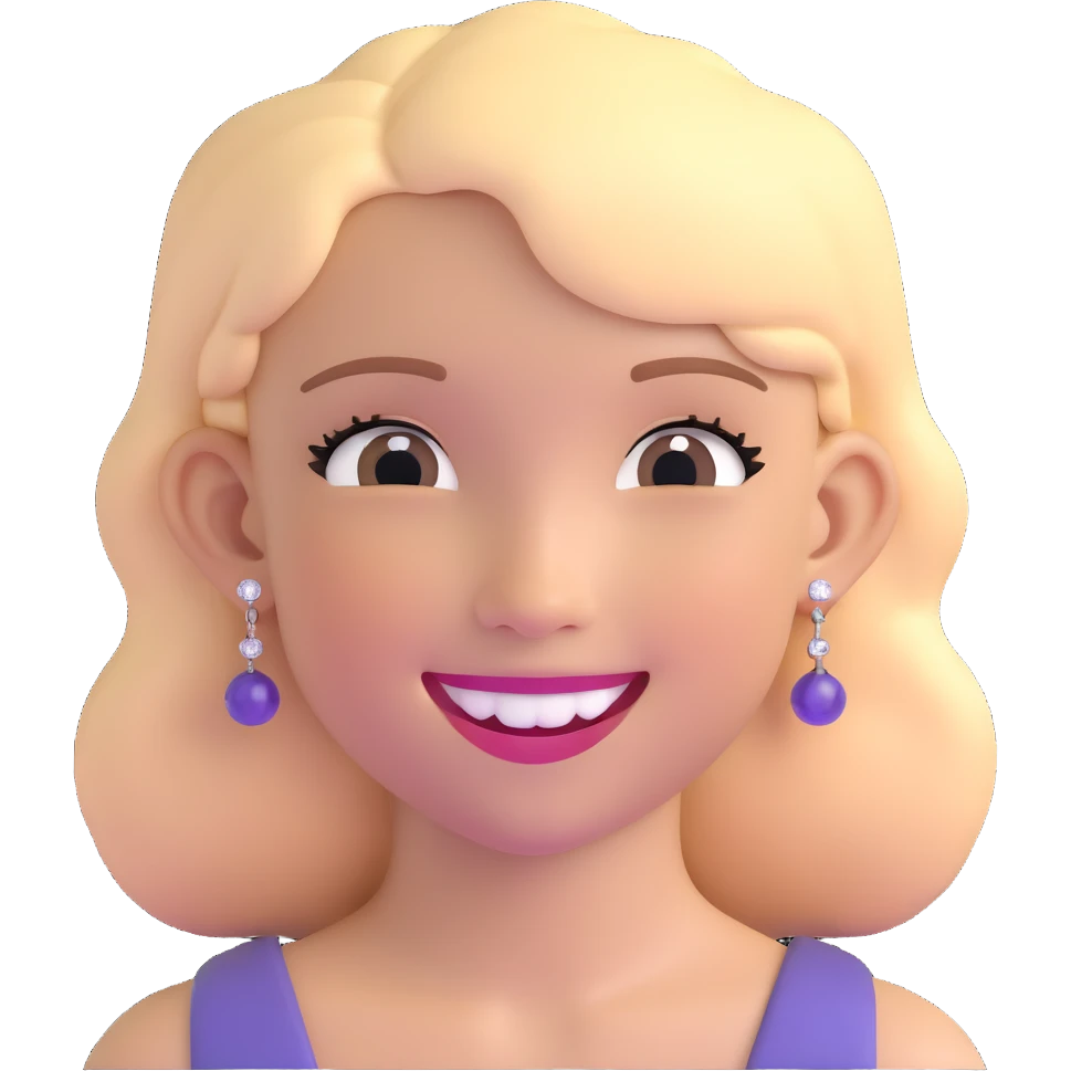 smiling girl with earrings emoji