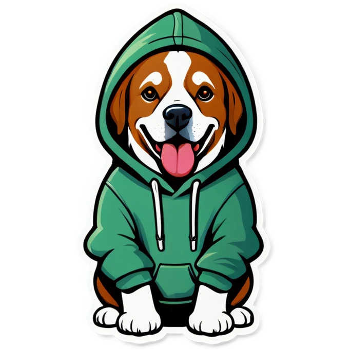 Dog wearing a hoodie emoji