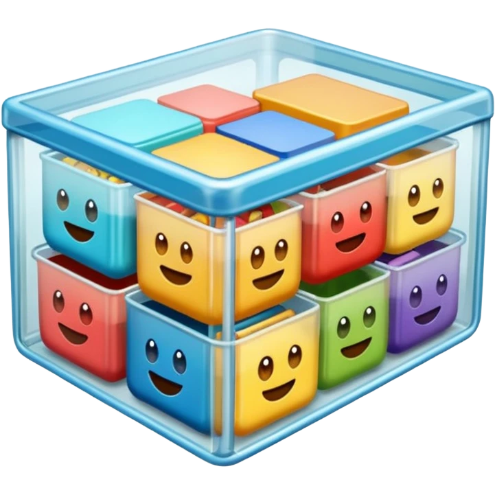 Clear box organizer emoji