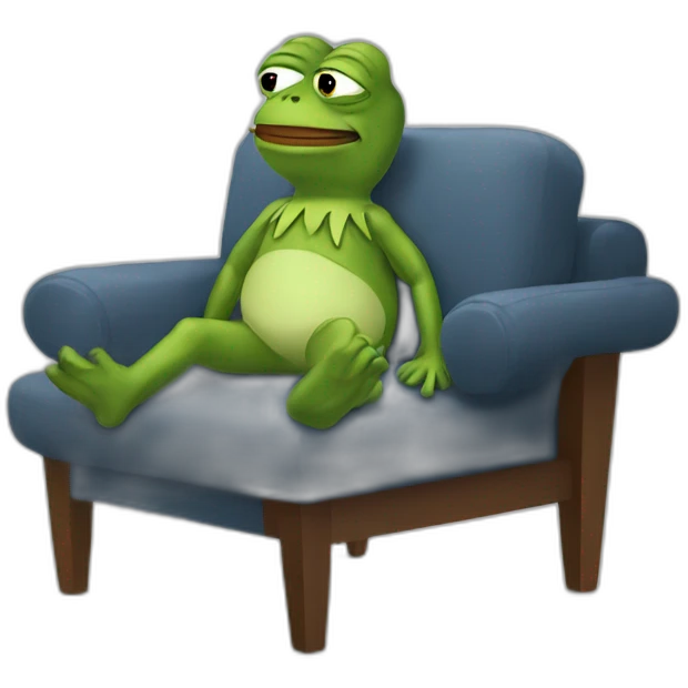 pepe lying in sofa emoji