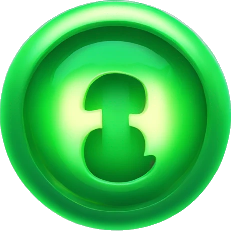 futuristic green glowng 3D dollar sign. emoji