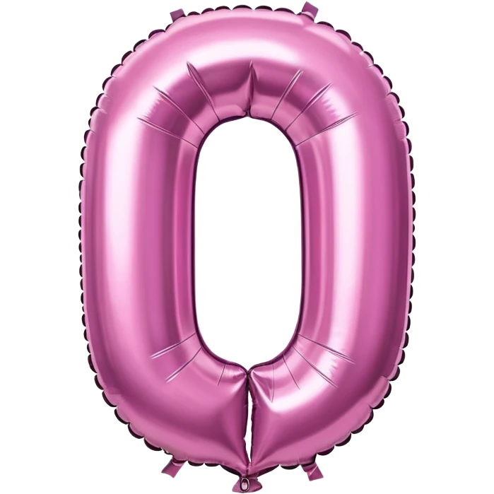 Pink foil balloon in the shape of a number 0 emoji