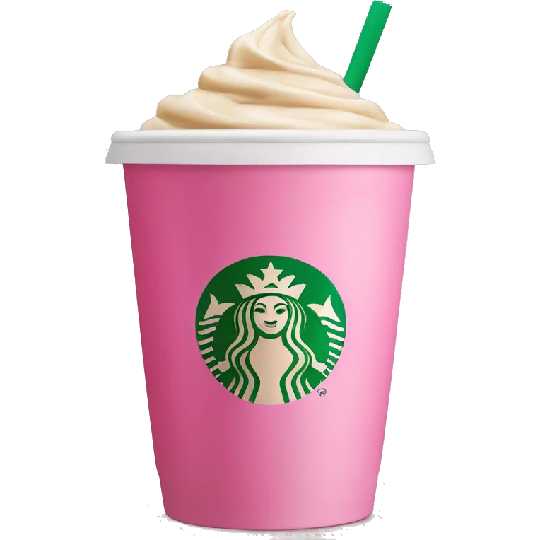 Starbucks coffee in a pink translucent cup  emoji