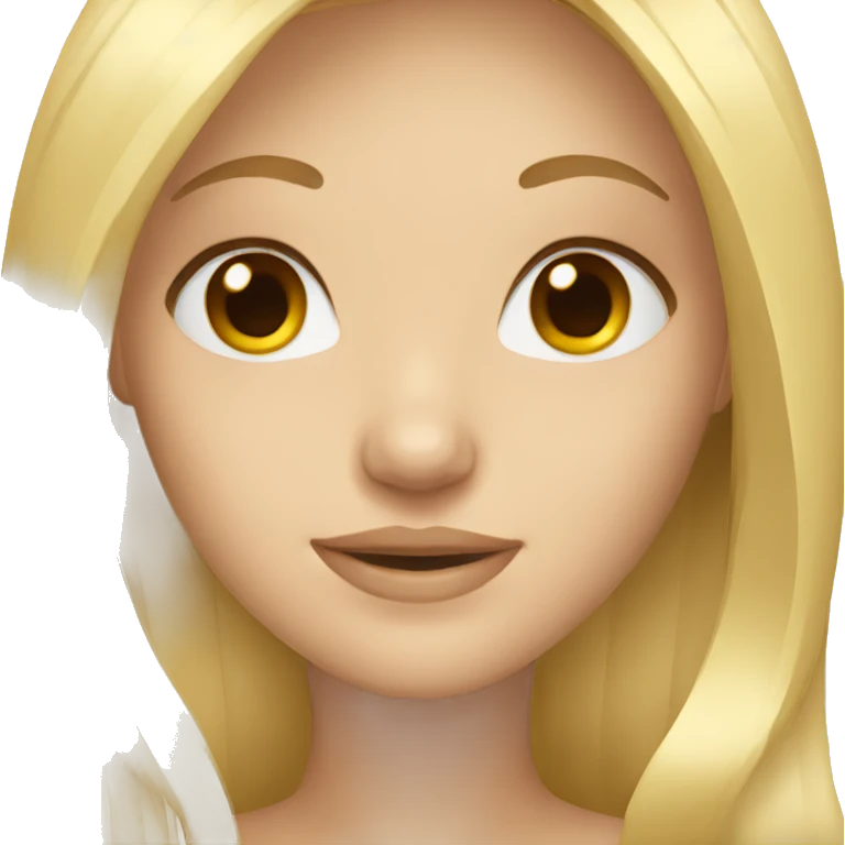 Blonde long hair girl with brown eyes emoji