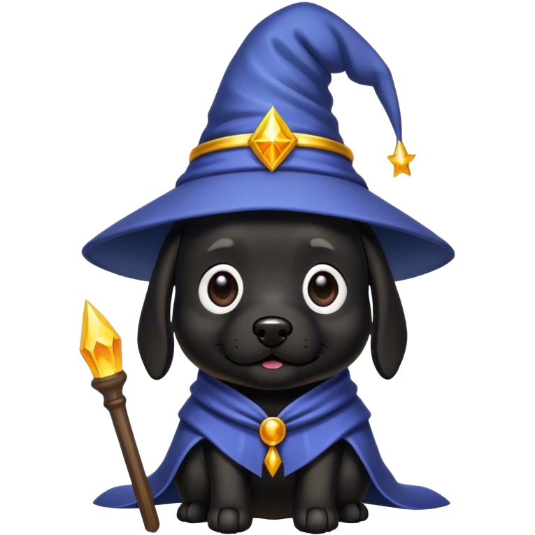 black dog Wizard emoji