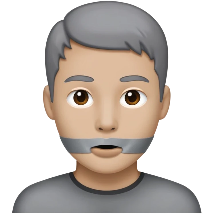face with duct tape across the mouth emoji