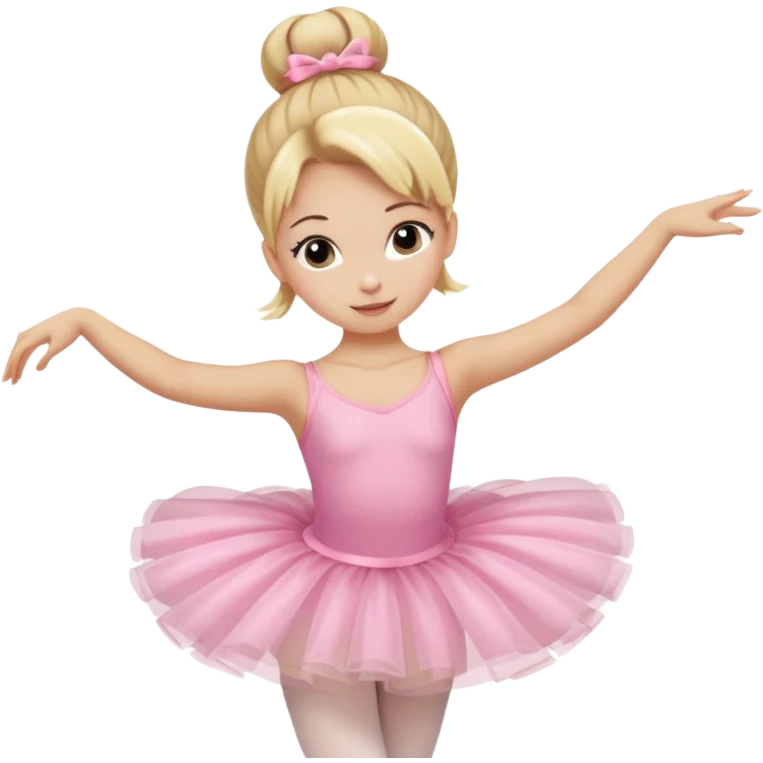 aestethic blonde girl doing ballet, with a pink tutu, bun emoji