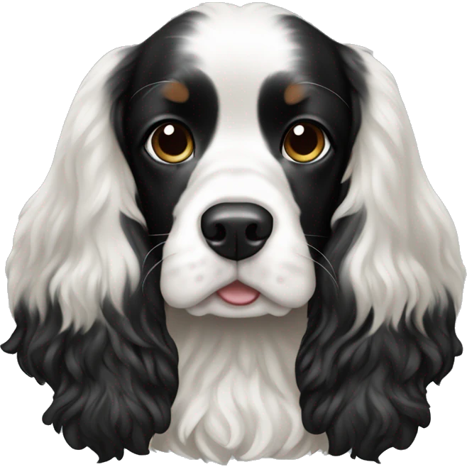 Black and white cocker spaniel  emoji