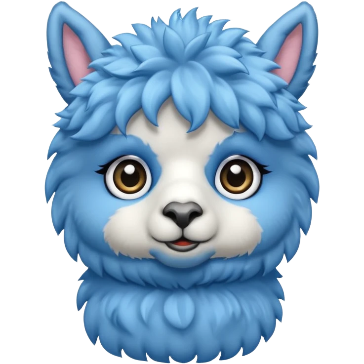 Blue cute alpaca emoji