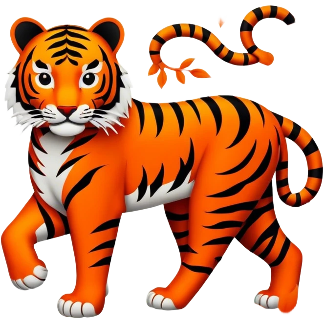 CHINESE PAPER CUTTING WITH TIGER MARK emoji