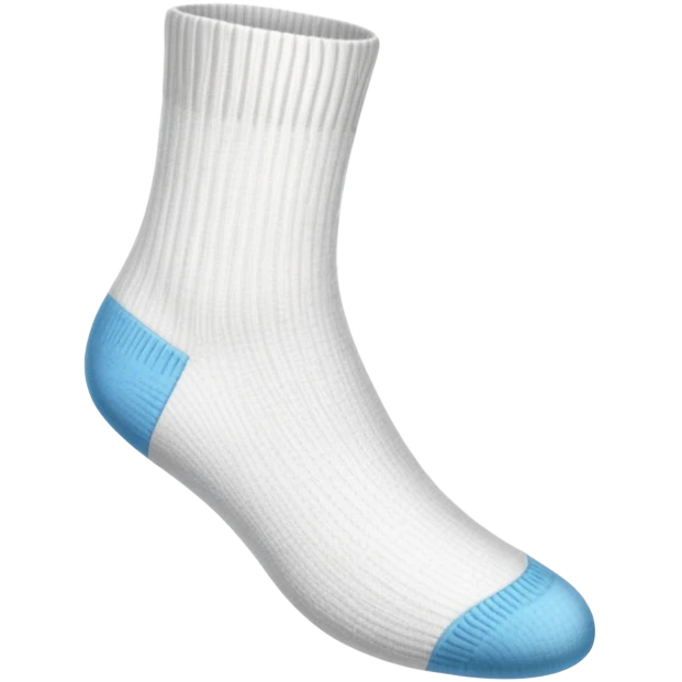 white sock turned inside out showing the insole from underneath emoji